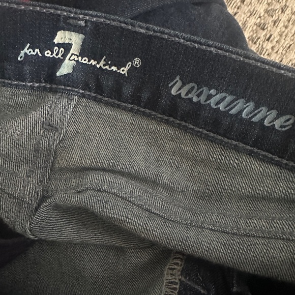 7 For All Mankind Women's Skinny Jeans - Dark Blue - Picture 4 of 5